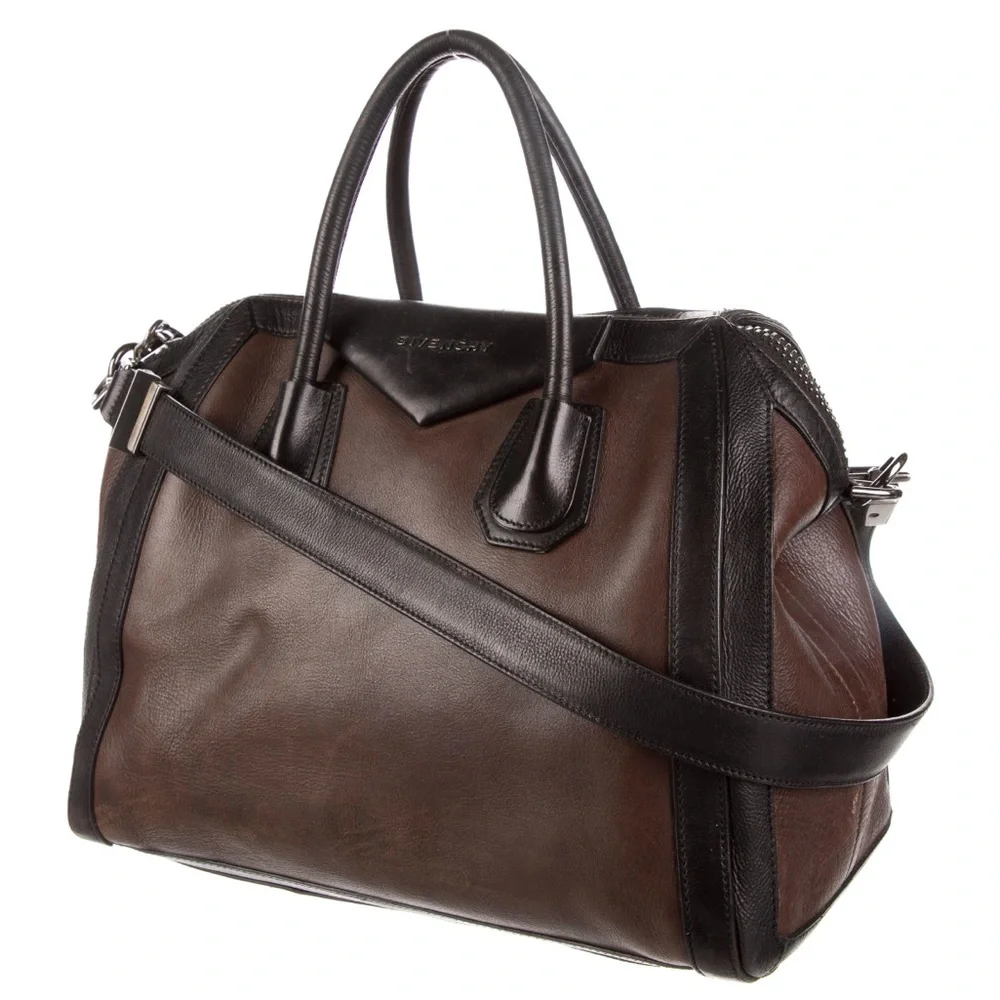 Givenchy Antigona Medium Calfskin Colorblock Bi-Color Purse Bag Tote